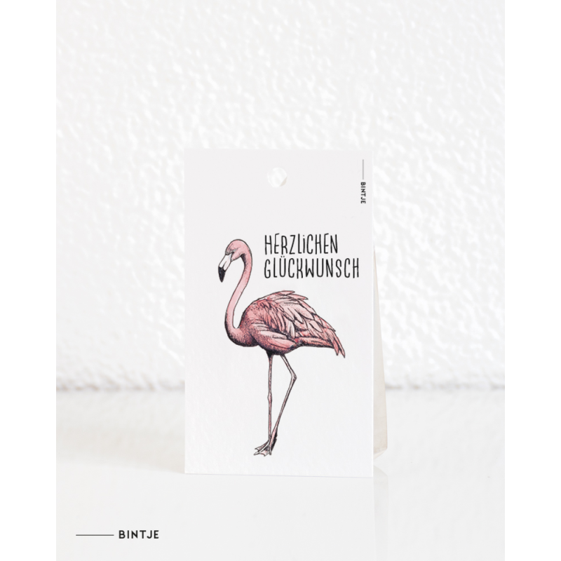 Gift tag Flamingo German