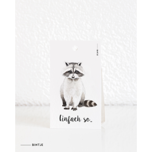 Gift tag Racoon German