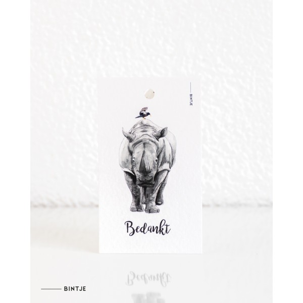 Cadeaukaartjes Neushoorn - 20 stuks Cadeaukaartjes Neushoorn - 20 stuks