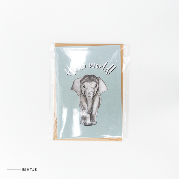 Dubbele Ansichtkaart Baby olifant - 10 stuks Dubbele Ansichtkaart Baby olifant - 10 stuks