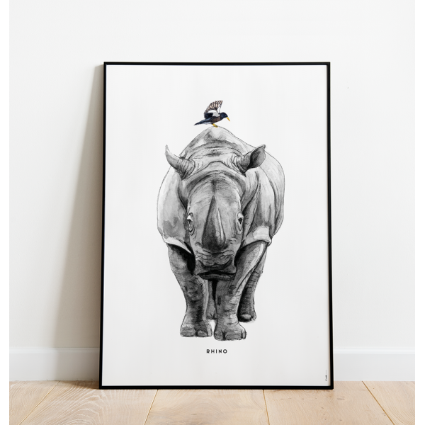 Poster Neushoorn C: 50x70 - 5 stuks Poster Neushoorn C: 50x70 - 5 stuks