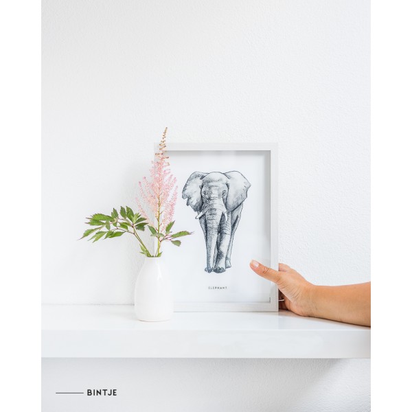 Poster Olifant A: A4 - 6 stuks Poster Olifant A: A4 - 6 stuks