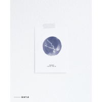 Sterrenbeeld kaart blauw 120 st.