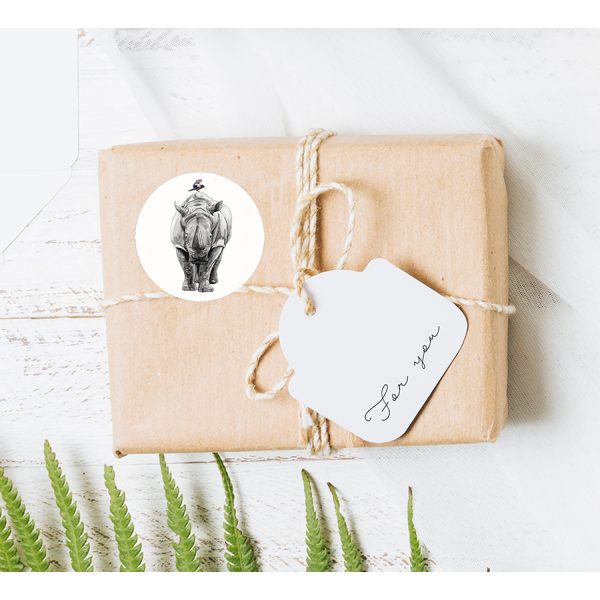 Stickers Neushoorn op rol Stickers Neushoorn op rol