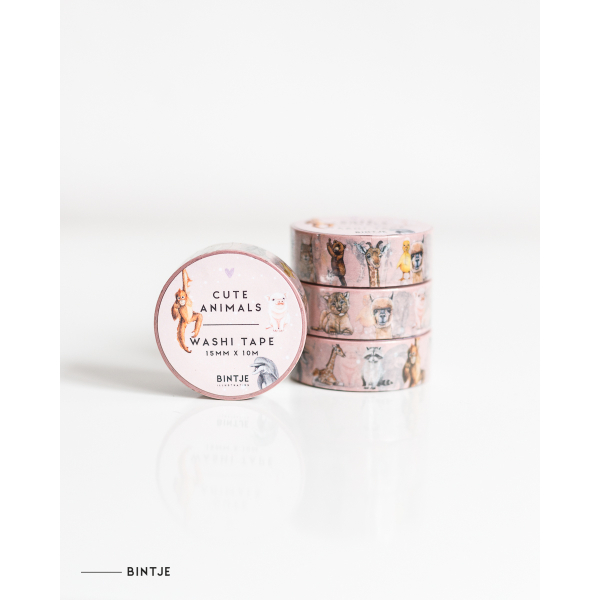 Washi tape met schattige diertjes 4 st. Washi tape met schattige diertjes 4 st.