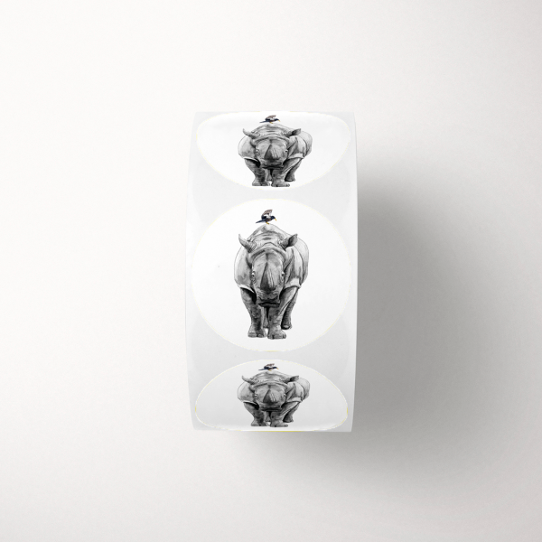 Stickers Neushoorn op rol Stickers Neushoorn op rol
