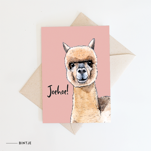 Greeting card Alpaca - 10 pieces