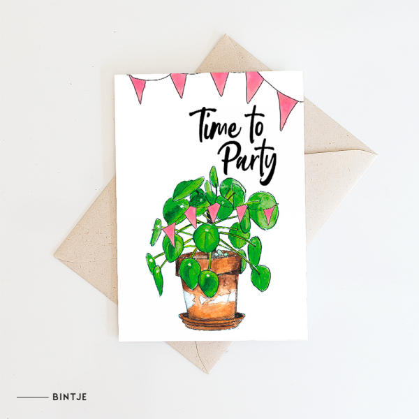 Dubbele kaart Plant party - 10 stuks