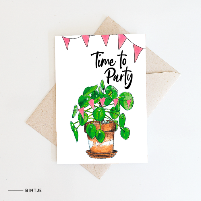 Greeting card Plant party - 10 pieces