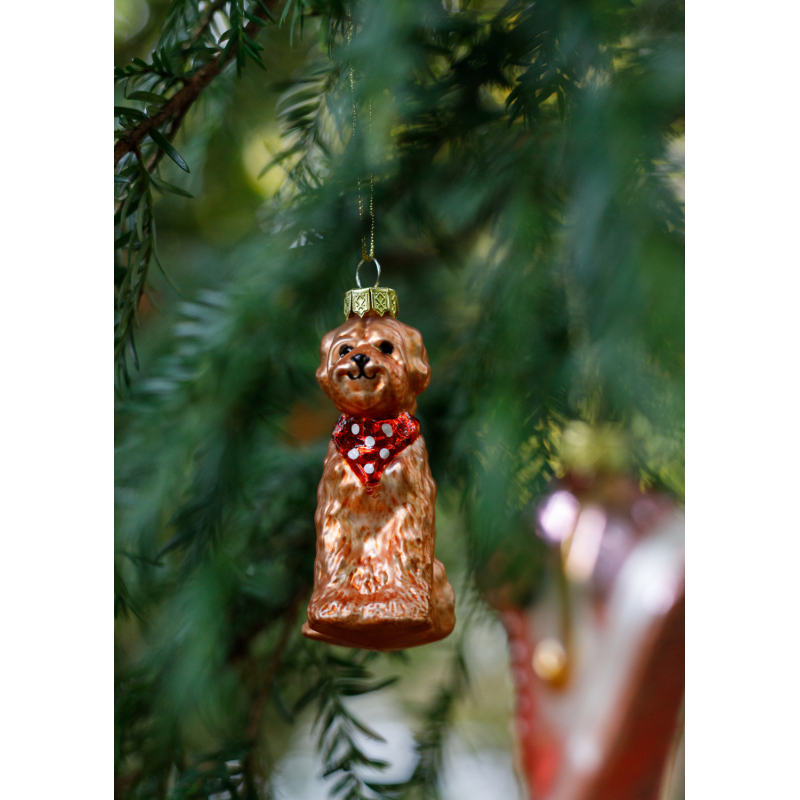 Kerstbal Labradoodle - 4 stuks 