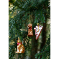 Kerstbal Labradoodle - 4 stuks 