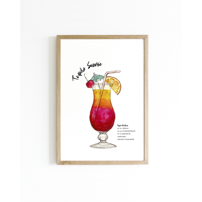 Mini poster Cocktail Tequila Sunrise 15x20 6 st