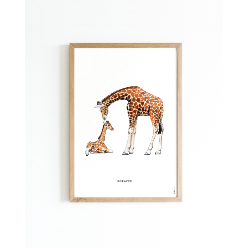 Poster Giraf familie A4 6 st.