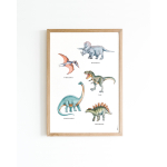 A. Poster Dino's A4 6 st.