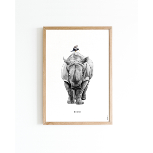 Poster Neushoorn 30x40 4 st.