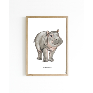 Mini poster Baby hippo 15x20 6 st.