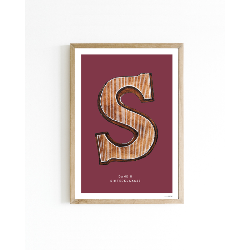 15x20 poster F Sint Chocoladeletter 6 st.