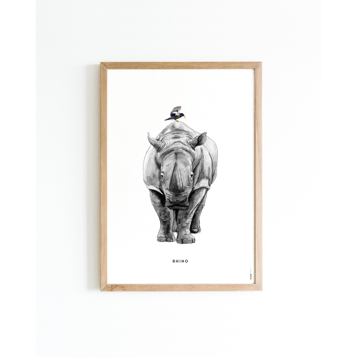 Poster Neushoorn 30x40 6 st.