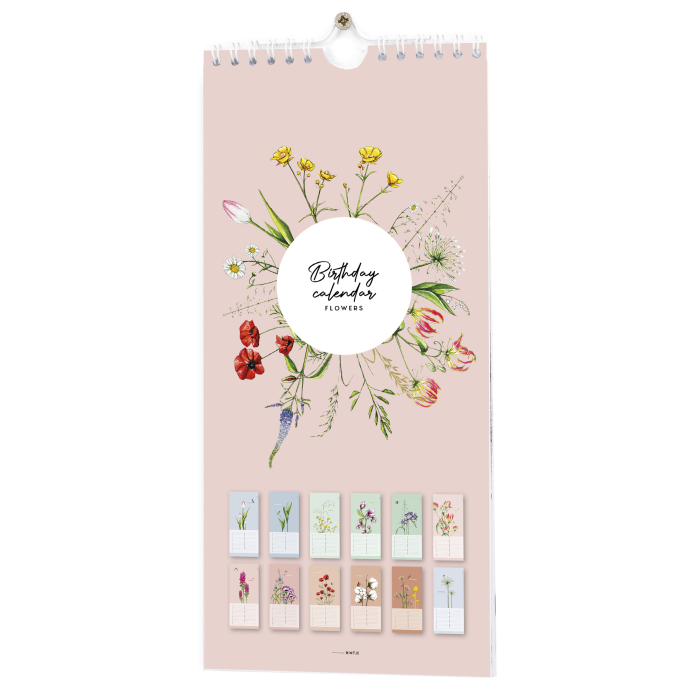 Verjaardagskalender Bloemen - 6 stuks