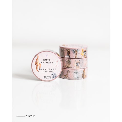 Washi tape Schattige diertjes 4 st.