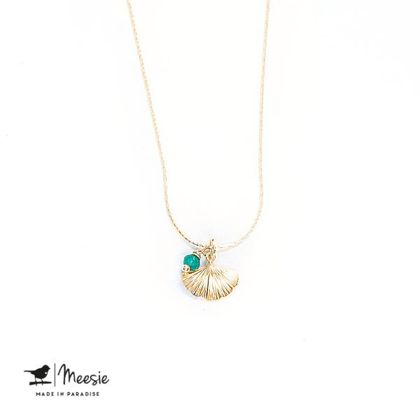 Ketting: Ginkgo Blad goud op zilver - 3 stuks Ketting: Ginkgo Blad goud op zilver - 3 stuks