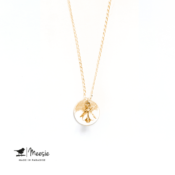Ketting: Bijtje bedel goud op zilver - 3 stuks Ketting: Bijtje bedel goud op zilver - 3 stuks