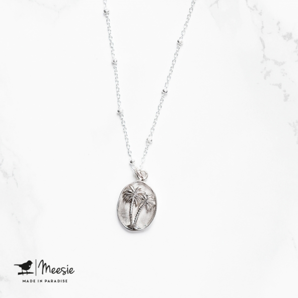 Ketting: Medallion Palmboom zilver - 3 stuks Ketting: Medallion Palmboom zilver - 3 stuks
