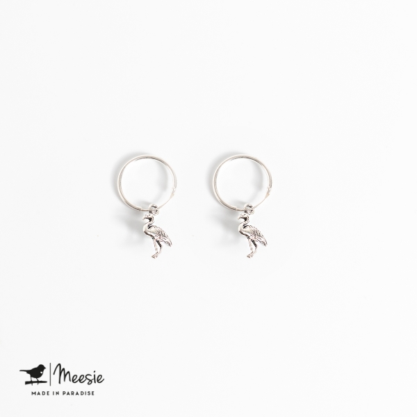 Oorbellen Flamingo zilver Oorbellen Flamingo zilver