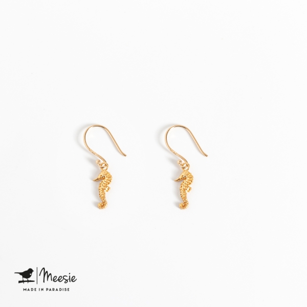 Oorbellen Hangers Zeepaard goud op zilver - 3 sets Oorbellen Hangers Zeepaard goud op zilver - 3 sets
