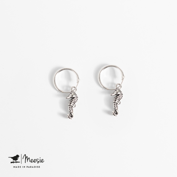 Oorbellen Zeepaard zilver Oorbellen Zeepaard zilver