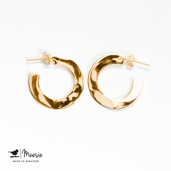 Oorbellen Princess medium goud op zilver - 3 sets Oorbellen Princess medium goud op zilver - 3 sets