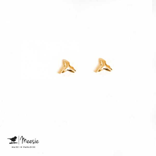Oorbellen Studs Walvisstaart goud op zilver - 3 sets Oorbellen Studs Walvisstaart goud op zilver - 3 sets