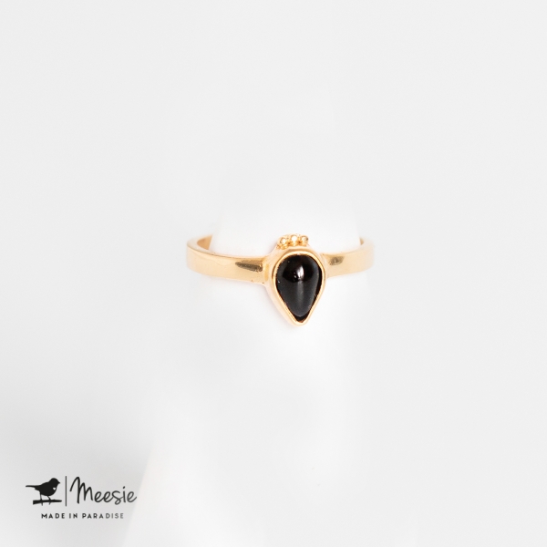 Ring druppel Onyx edelsteen zilver Ring druppel Onyx edelsteen zilver