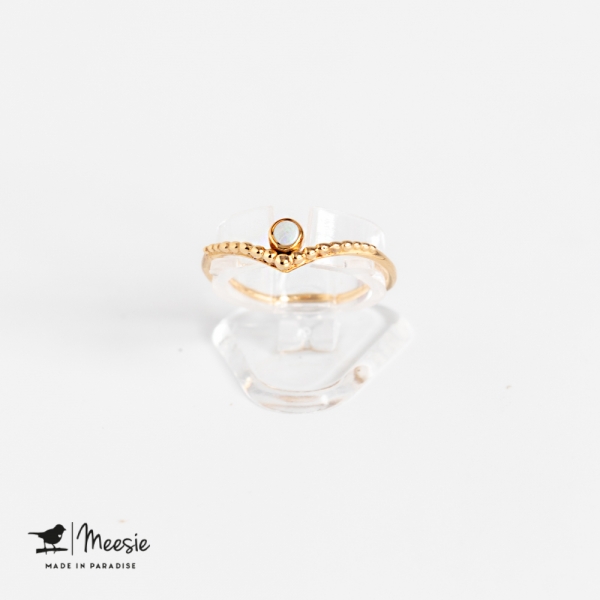 Ring Grace Opaal edelsteen goud op zilver Ring Grace Opaal edelsteen goud op zilver