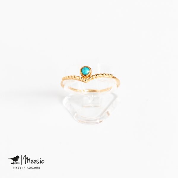 Ring Grace Turquoise edelsteen goud op zilver Ring Grace Turquoise edelsteen goud op zilver