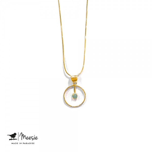 Ketting: Haarlem Aquamarijn edelsteen goud op zilver - 3 stuks Ketting: Haarlem Aquamarijn edelsteen goud op zilver - 3 stuks