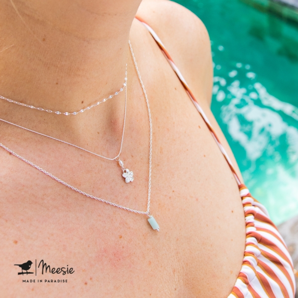 Ketting: Bali Bloem zilver - 3 stuks Ketting: Bali Bloem zilver - 3 stuks