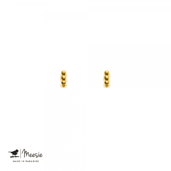 Oorbellen Studs 3 Dots goud op zilver - 3 sets Oorbellen Studs 3 Dots goud op zilver - 3 sets