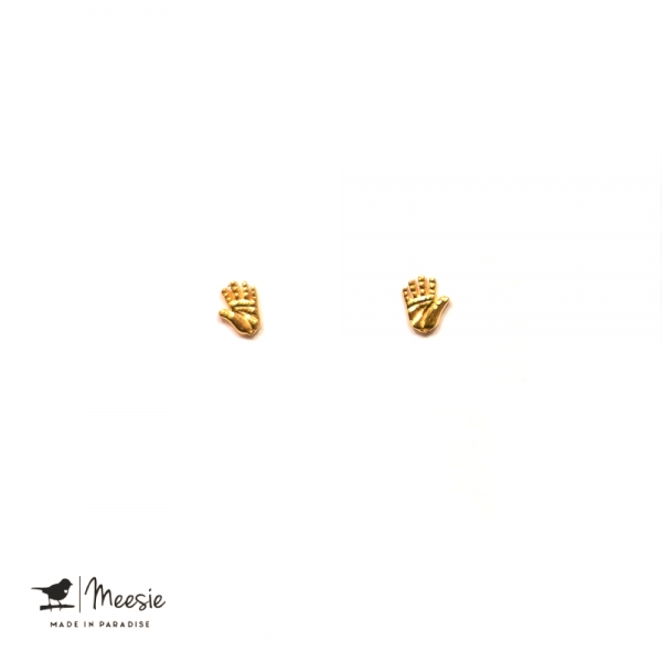 Studs: Handlezer goud op zilver - 3 paar Studs: Handlezer goud op zilver - 3 paar