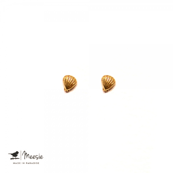 Oorbellen Studs Schelpjes goud op zilver - 3 sets Oorbellen Studs Schelpjes goud op zilver - 3 sets