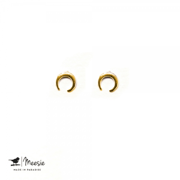 Oorbellen Studs Maantjes goud op zilver - 3 sets Oorbellen Studs Maantjes goud op zilver - 3 sets