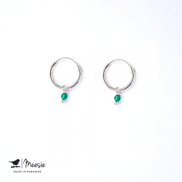 Oorbellen Groene Kwarts zilver Oorbellen Groene Kwarts zilver
