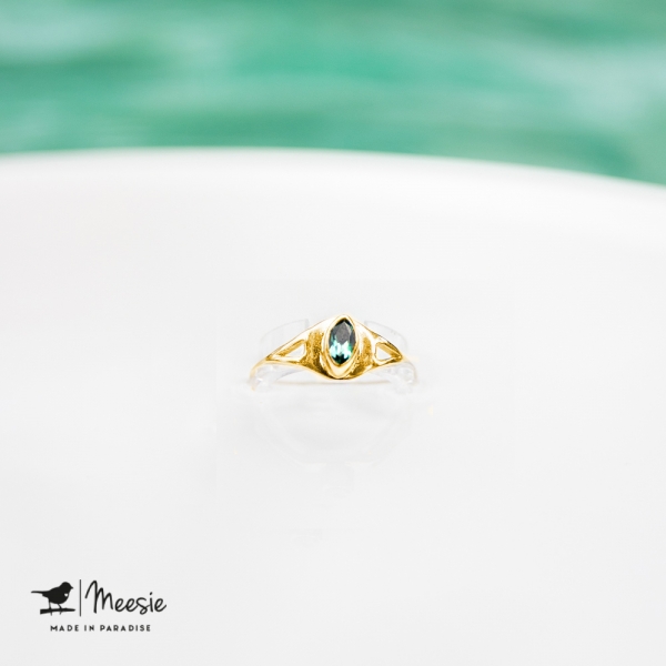 Ring Empress Topaas edelsteen goud op zilver - 3 stuks Ring Empress Topaas edelsteen goud op zilver - 3 stuks