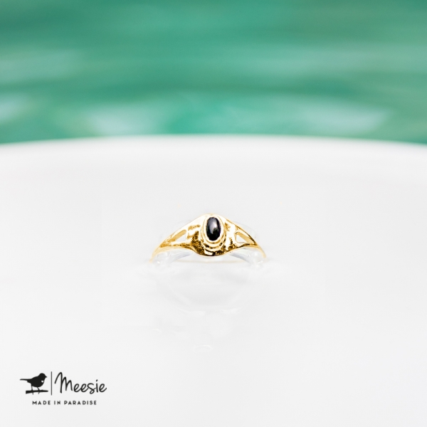 Ring Empress Onyx edelsteen goud op zilver - 3 stuks Ring Empress Onyx edelsteen goud op zilver - 3 stuks