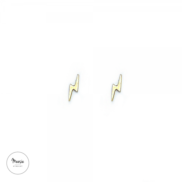 Studs: Mini Bliksemschicht goud op zilver - 3 paar Studs: Mini Bliksemschicht goud op zilver - 3 paar