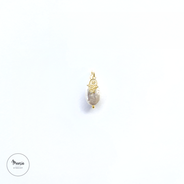 Bedel: Parel goud op zilver - 3 hangers Bedel: Parel goud op zilver - 3 hangers