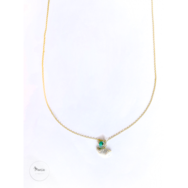 Ketting: Ginkgo goud op zilver - 3 kettingen Ketting: Ginkgo goud op zilver - 3 kettingen