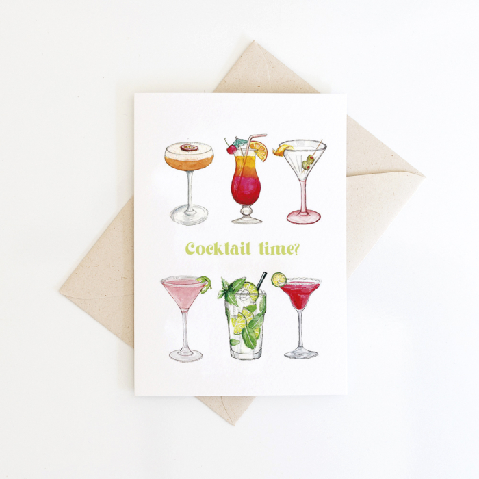 Greeting card Cocktails - 10 pieces