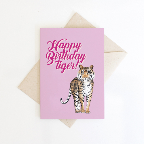 Greeting card Tiger - 10 pieces