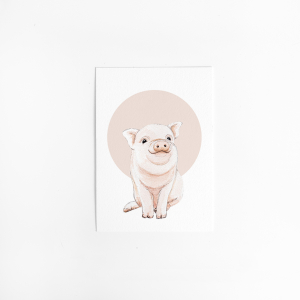 Postcard Circle Baby pig - 10 pieces